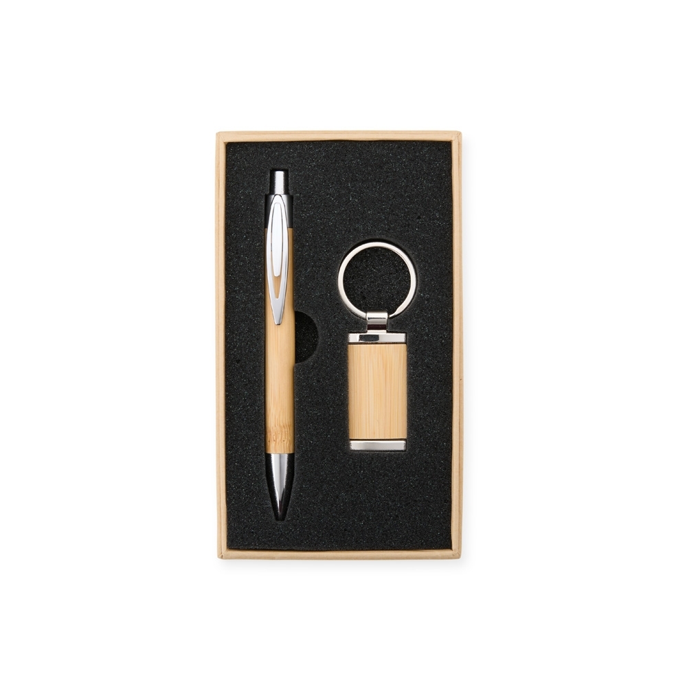 KIT CANETA E CHAVEIRO BAMBU — foto 1 de 1