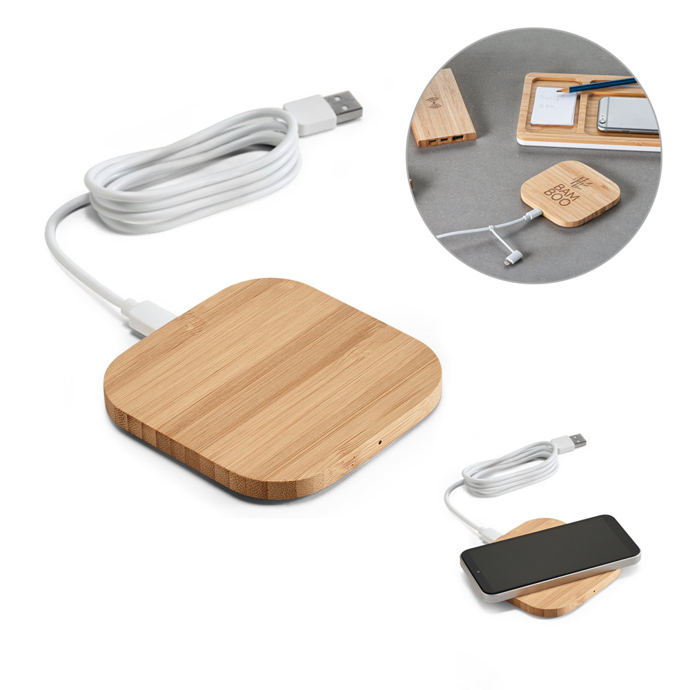 ECOPOWER. Carregador por indução super-rápido em bambu (15W) — foto 1 de 2