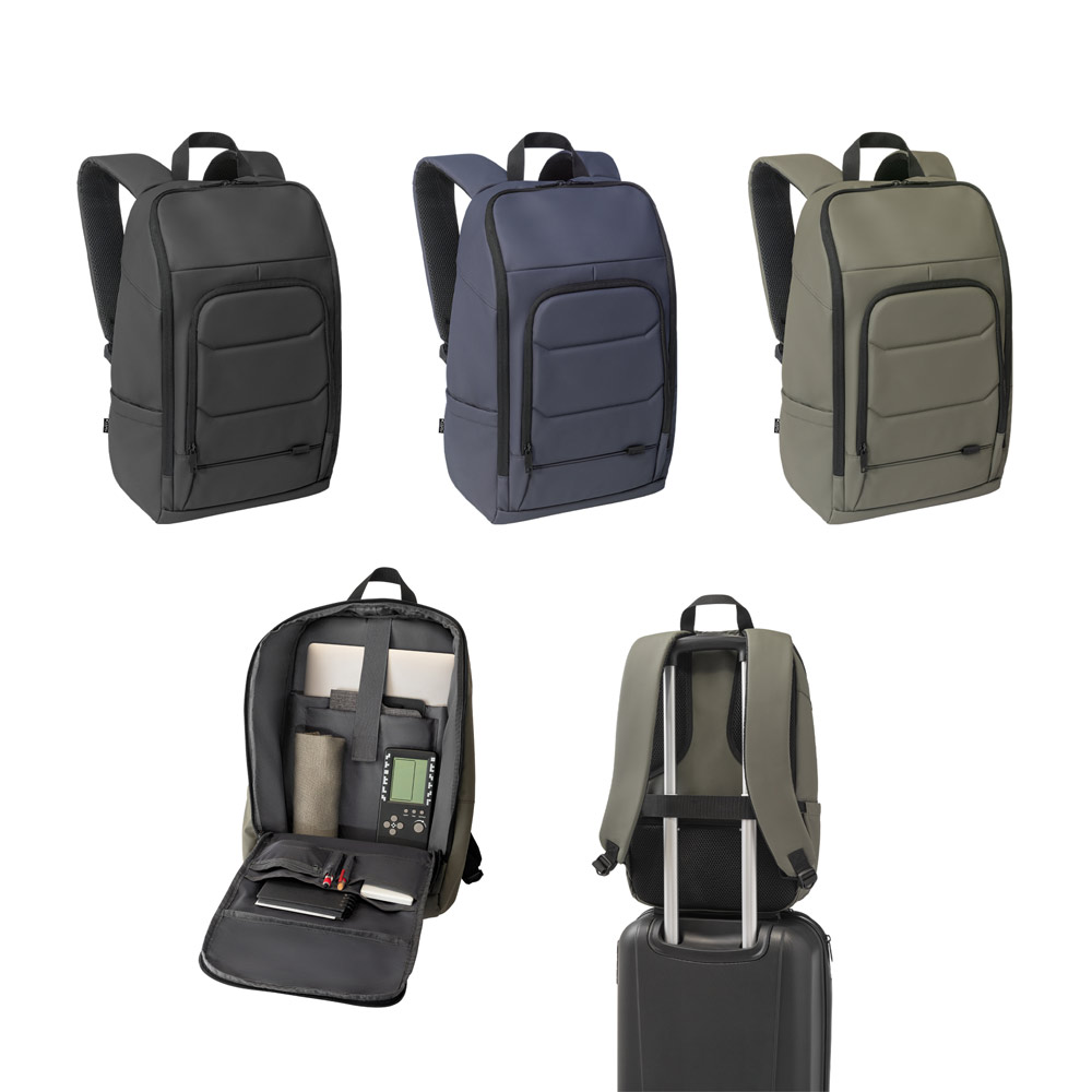 TOULON. Mochila para notebook (16") em poliéster reciclado 600D de alta densidade, com revestimento resistente à água (19 L) — foto 1 de 4