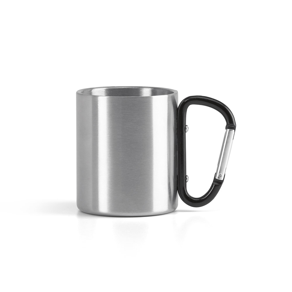 WINGS. Caneca em aço inox, com pega em forma e função de mosquetão (230 mL) — foto 1 de 2