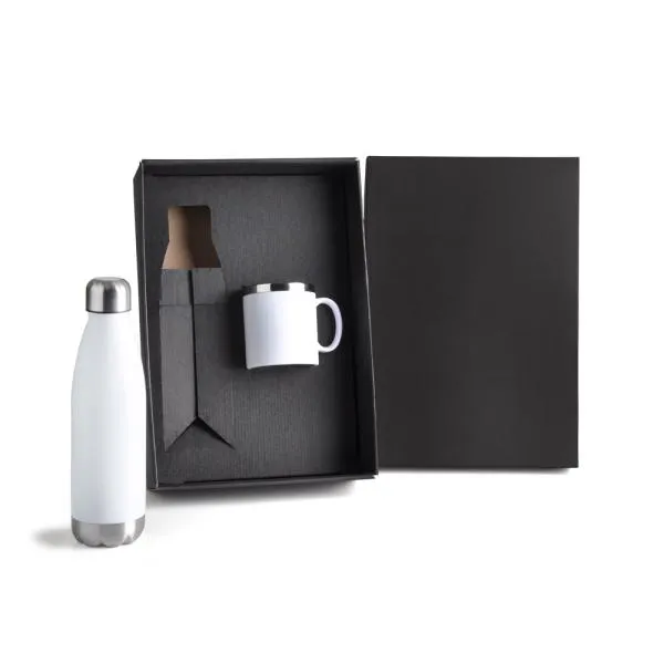 KIT COM GARRAFA E CANECA BRANCA — foto 1 de 3