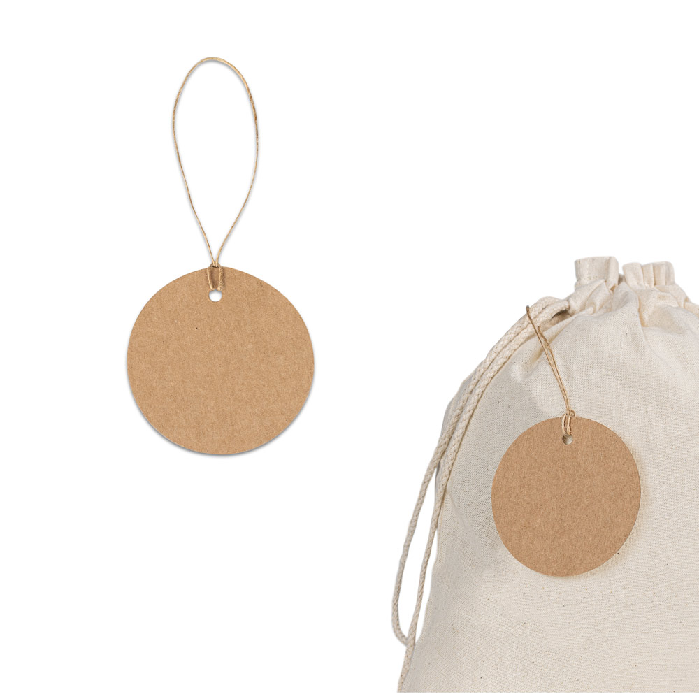 LABEL ROUND. Etiqueta em papel 100% reciclado (700 g/m²) com formato circular — foto 1 de 2