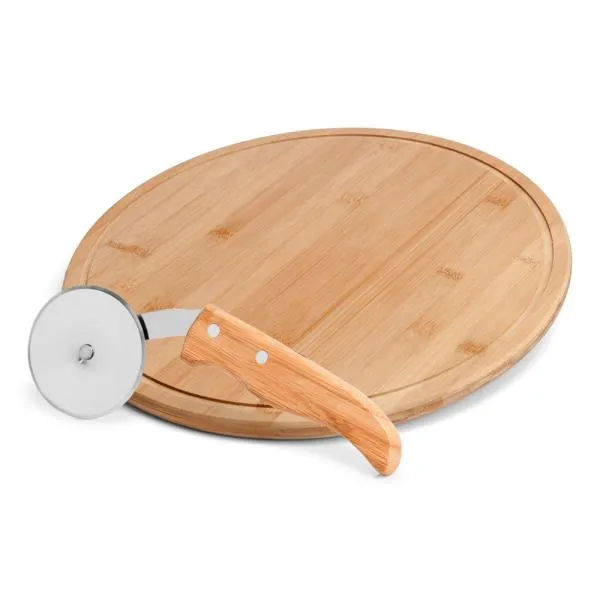 CONJ. PARA PIZZA EM BAMBU NAPOLI 30 CM - 2 PÇS — foto 1 de 3
