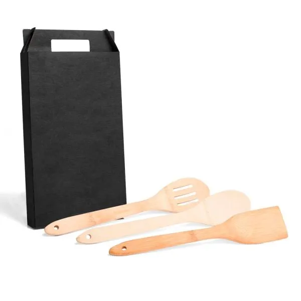 KIT DE UTENSÍLIOS EM BAMBU 30CM - 3 PÇS — foto 1 de 1