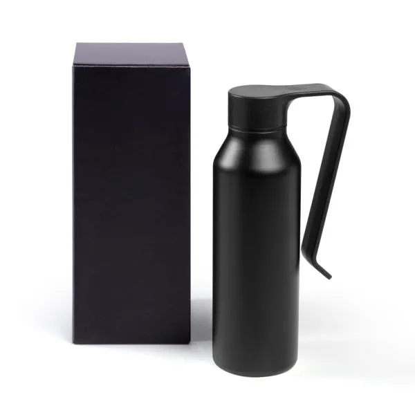 GARRAFA CAMADA DUPLA EM ALUMÍNIO RECICLADO - PRETA - 450ML — foto 1 de 7