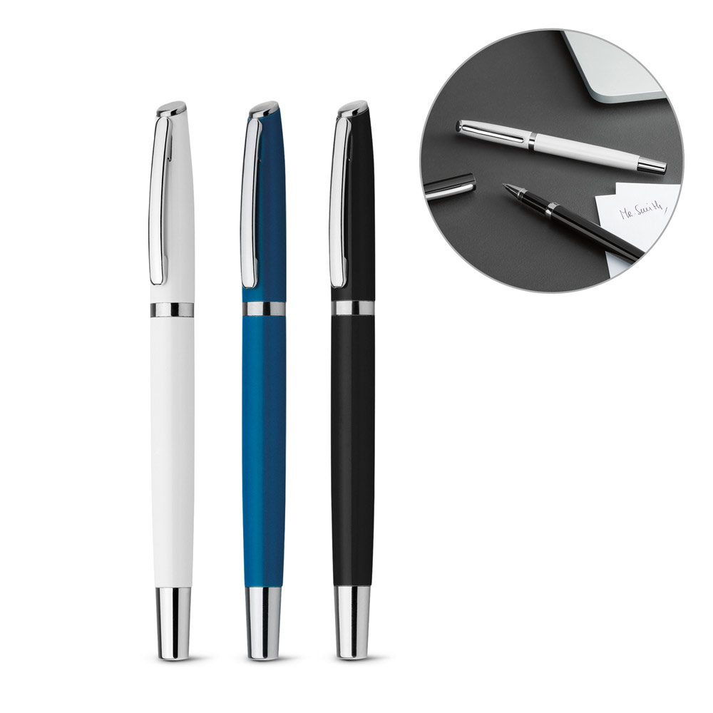 LANDO ROLLER. Caneta roller em alumínio com escrita em azul — foto 1 de 4