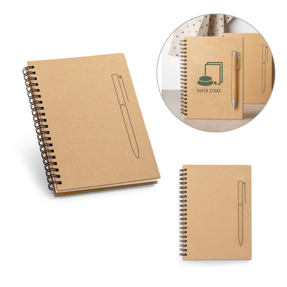 ROCK. Caderno B6 de capa dura em papel kraft (120 g/m²), com páginas lisas — foto 1 de 2