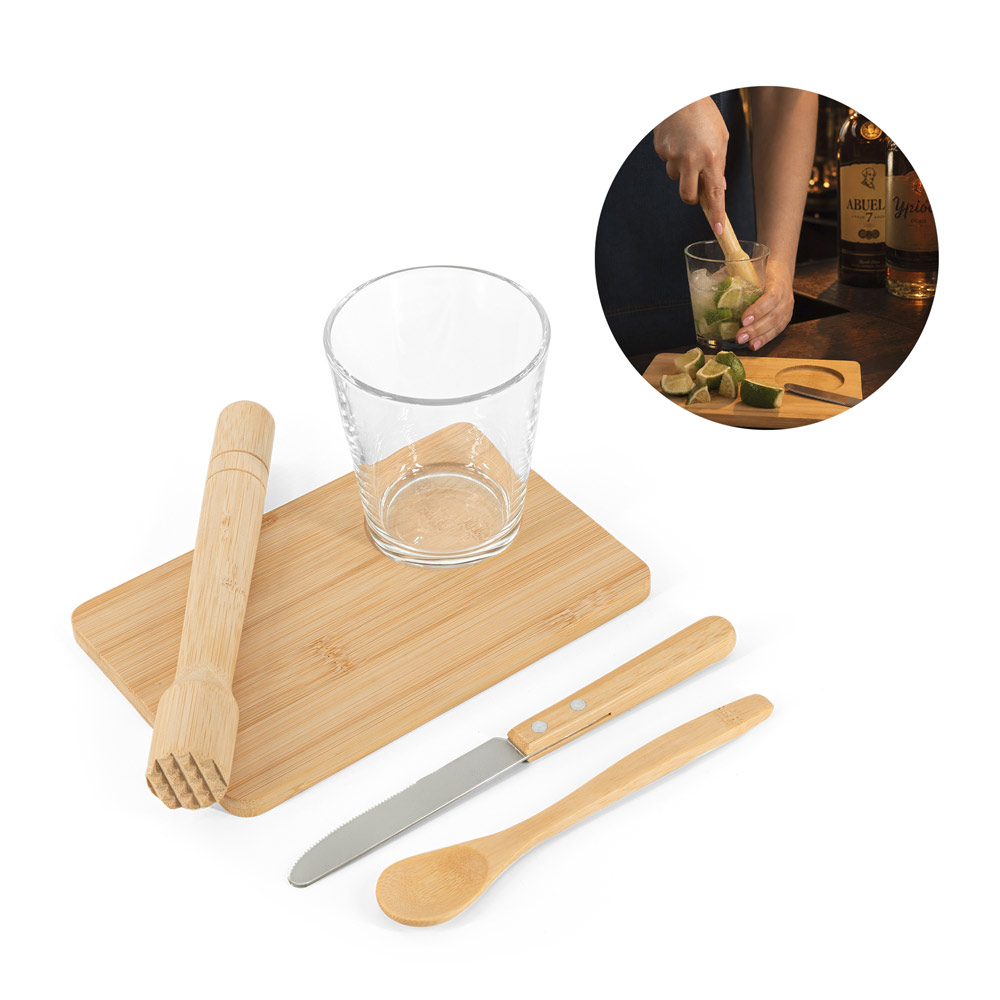 KRATENA. Kit para caipirinha com 5 peças em bambu — foto 1 de 2