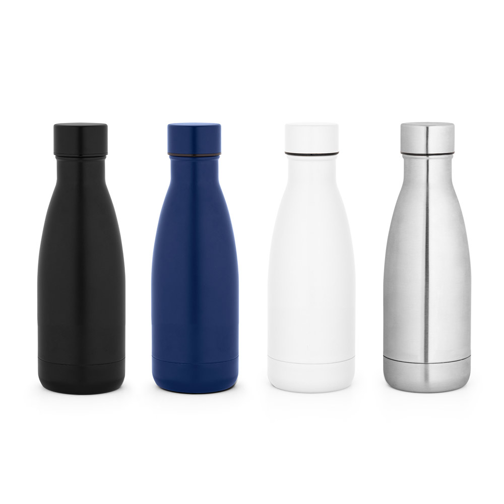 RE-BUFFON S. Garrafa térmica em aço inox 90% reciclado de parede dupla isolada a vácuo, com acabamento em mate (400 mL) — foto 1 de 5