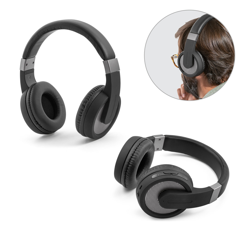 HOPPER. Fones de ouvido wireless com autonomia de 12h (300 mAh) e microfone, em ABS E PU — foto 1 de 2