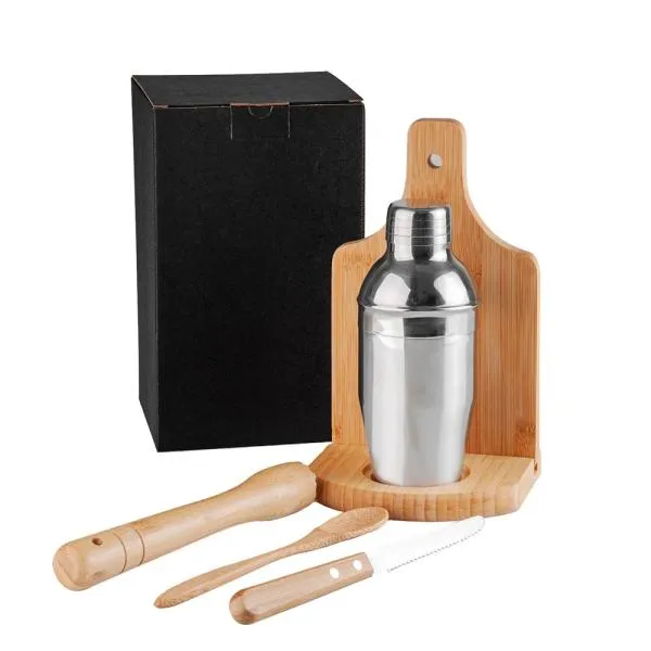 KIT PARA CAIPIRINHA EM BAMBU / MADEIRA IBIZA - 0,35 L - 6 PÇS — foto 1 de 4