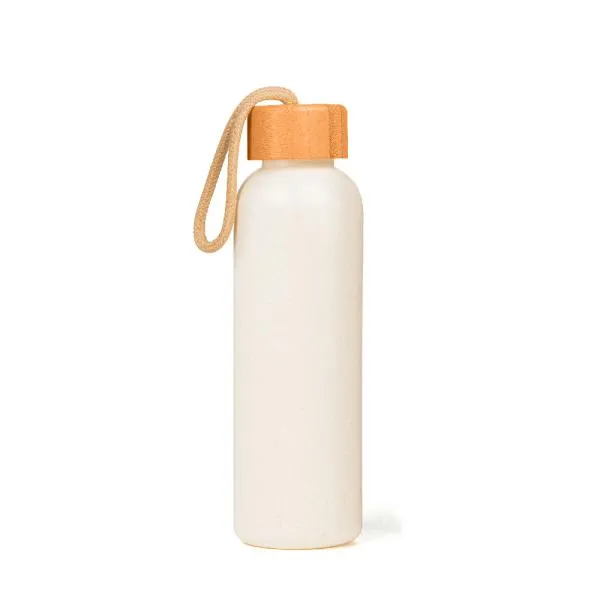 GARRAFA EM PALHA DE TRIGO E TAMPA EM BAMBU - 500 ML — foto 1 de 4