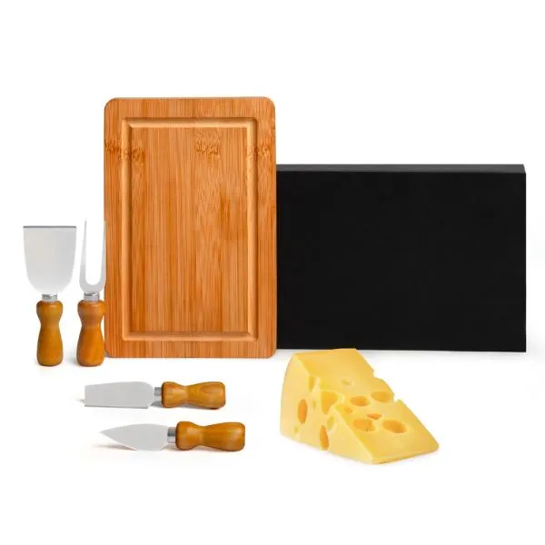 CONJUNTO PARA QUEIJO EM BAMBU/INOX - 5 PÇS — foto 1 de 2