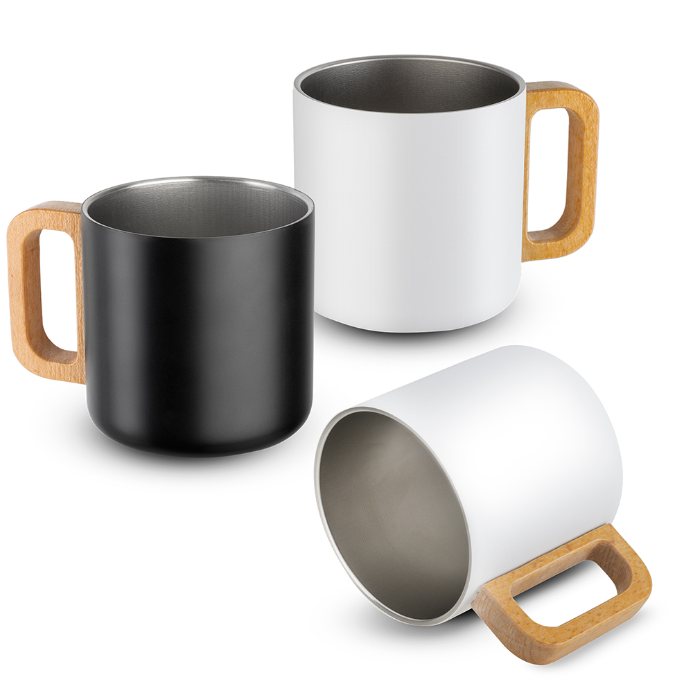 Caneca térmica com alça em madeira — foto 1 de 10