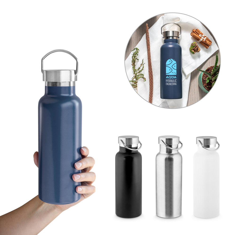 DUPLANTIS. Garrafa térmica em aço inox 36% reciclado de parede dupla isolada a vácuo (810 mL) — foto 1 de 5