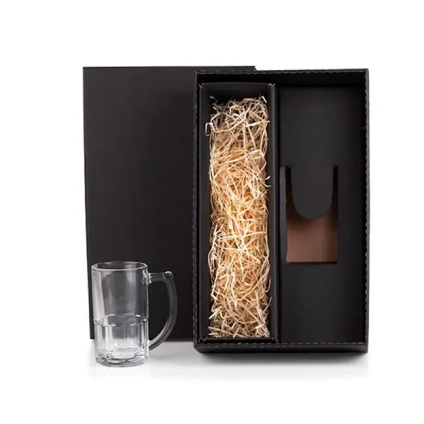 CANECA DE VIDRO P/ CHOPP / CERVEJA - 340 ML - 1 PÇ - COM ESPAÇO PARA A GARRAFA — foto 1 de 2