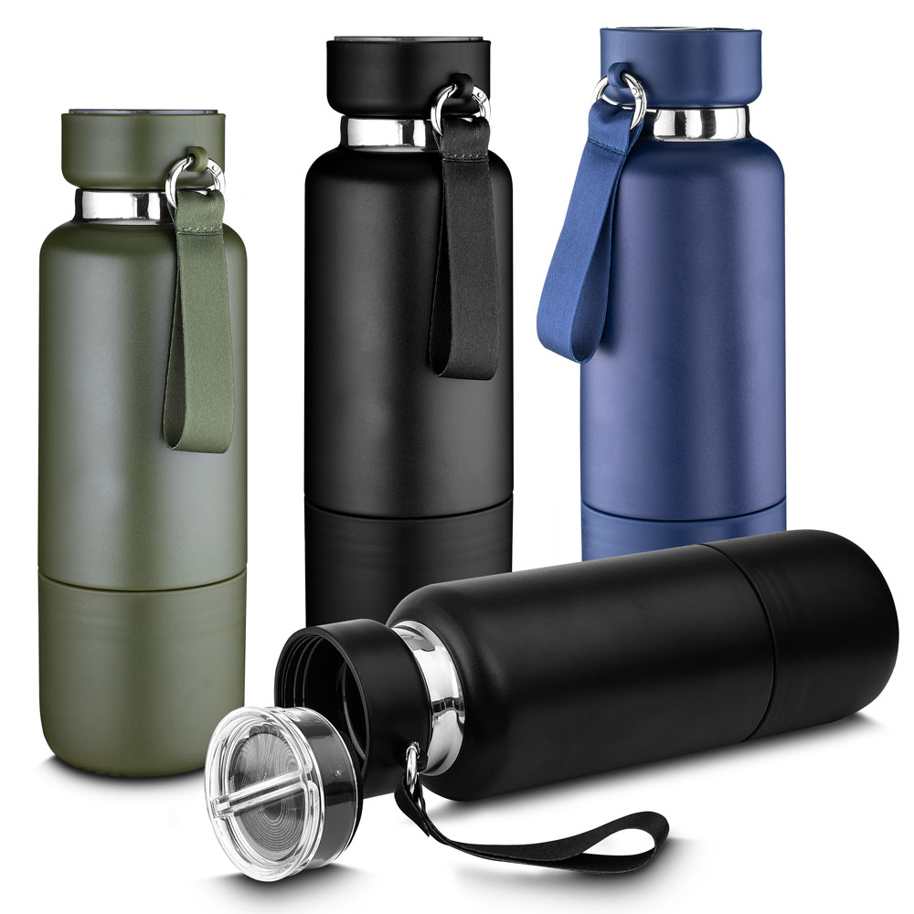 Garrafa térmica em aço inox com parede dupla isolada a vácuo - 500ml - modelo 3 — foto 1 de 10