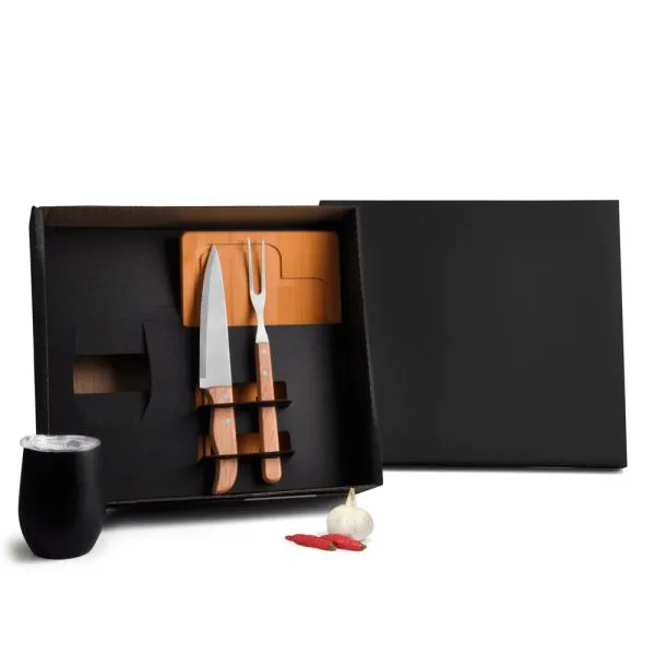 KIT PARA CHURRASCO COM COPO TÉRMICO - 4 PÇS — foto 1 de 3