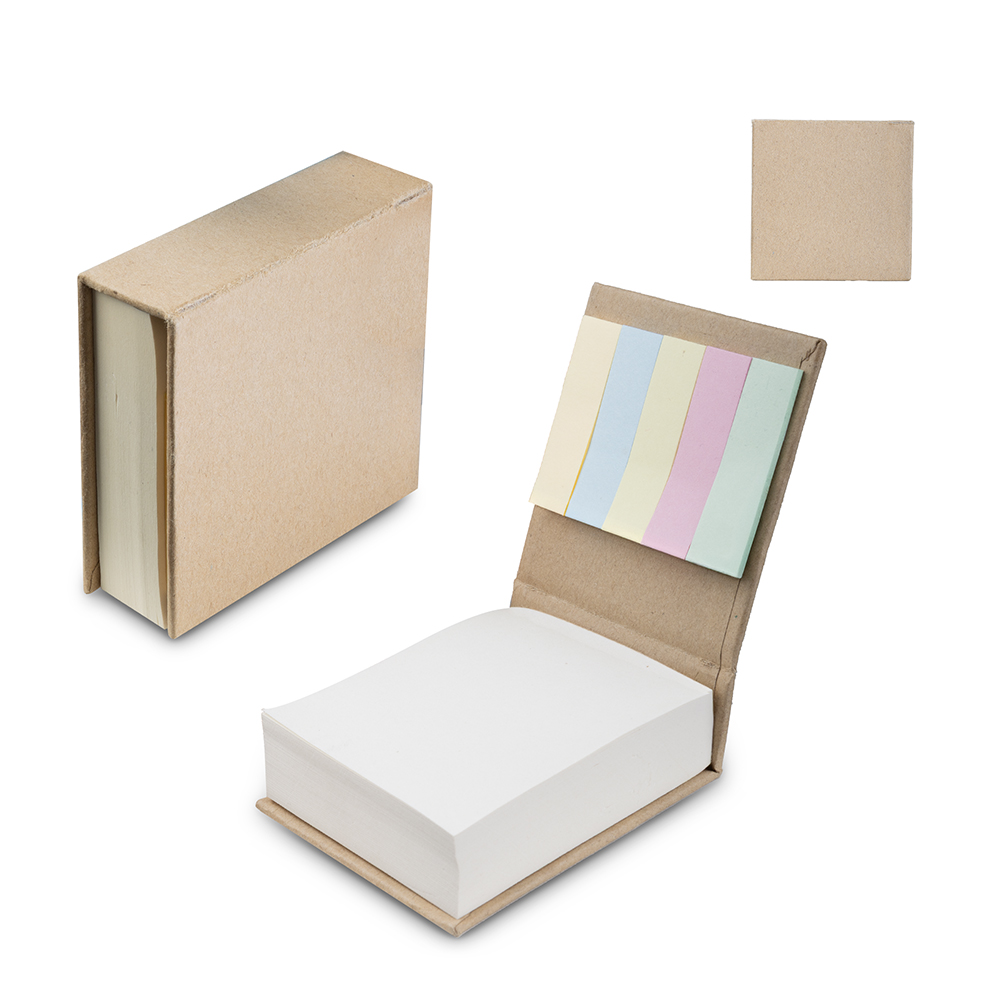 Mini caderno em papel kraft, com 200 folhas brancas e 5 blocos — foto 1 de 6