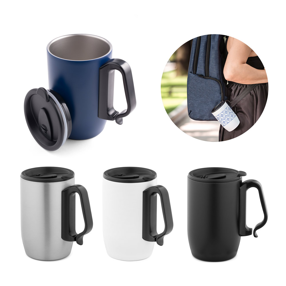 BONATTI. Caneca de viagem térmica em aço inox (400 mL) — foto 1 de 5