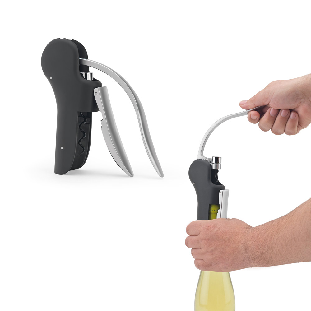 LAGREIN. Saca-rolhas em ABS e zinco com alavanca automática para abertura fácil — foto 1 de 2