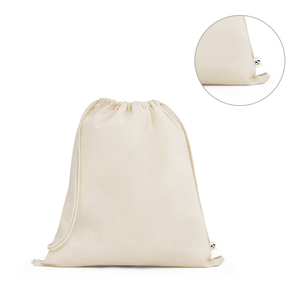 BELIZE. Sacola tipo mochila 100% algodão orgânico (140 g/m²) — foto 1 de 2