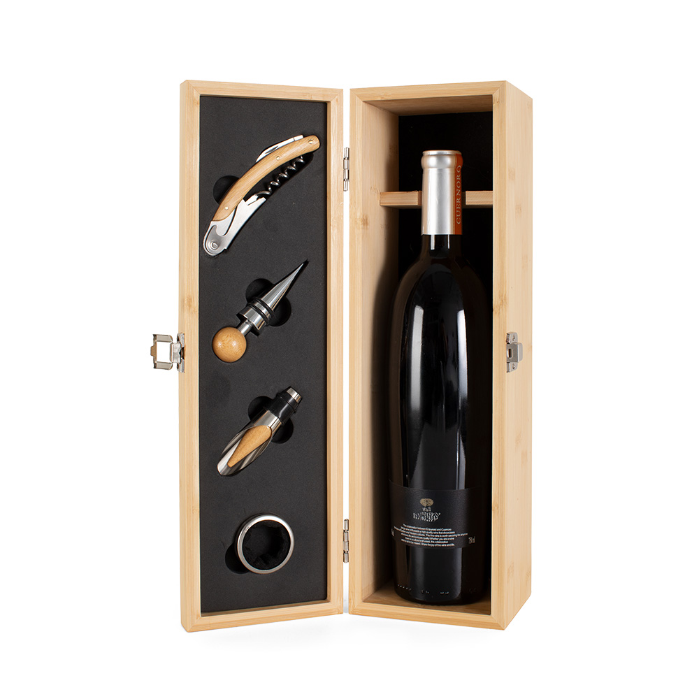 Kit vinho em bambu com interior em eva e fecho em inox - 750 ml — foto 1 de 10