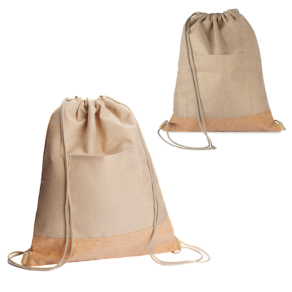Sacola/Mochila em Poliéster 600D e Cortiça (34x38cm) — foto 1 de 5