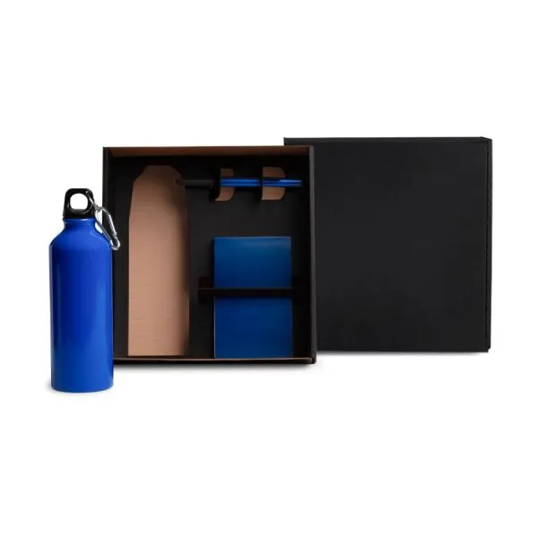KIT COM SQUEEZE, CANETA E BLOCO PARA ANOTAÇÕES - AZUL - 3 PÇS — foto 1 de 3