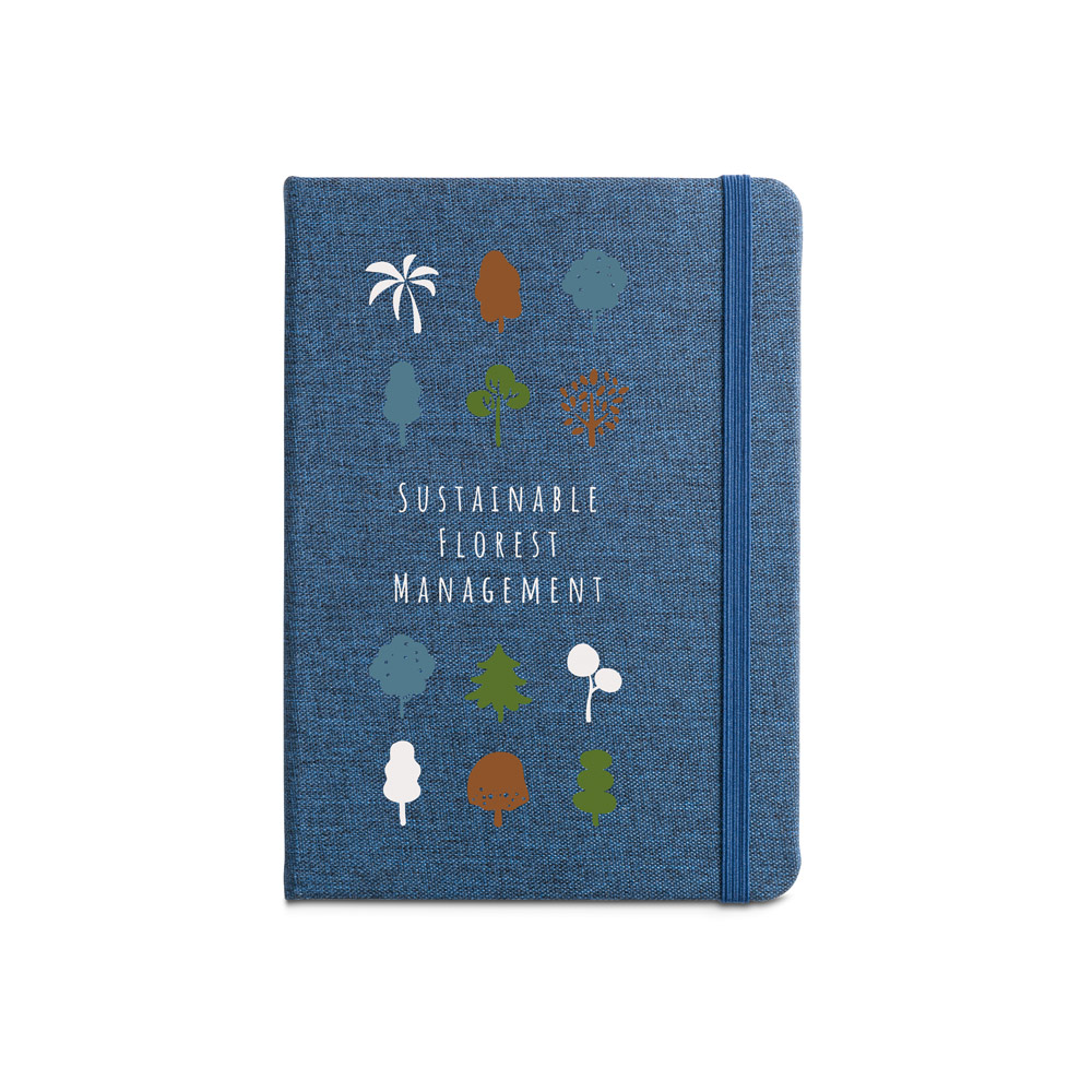 BOYD II. Caderno A5 de capa dura em poliéster 100% reciclado com páginas pautadas — foto 1 de 3