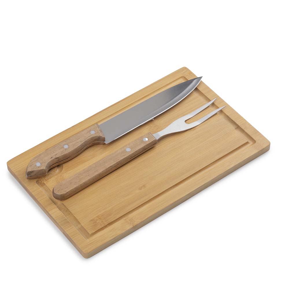 Kit churrasco com 3 peças: garfo, faca com 31,7 cm, ambos com cabos — foto 1 de 9