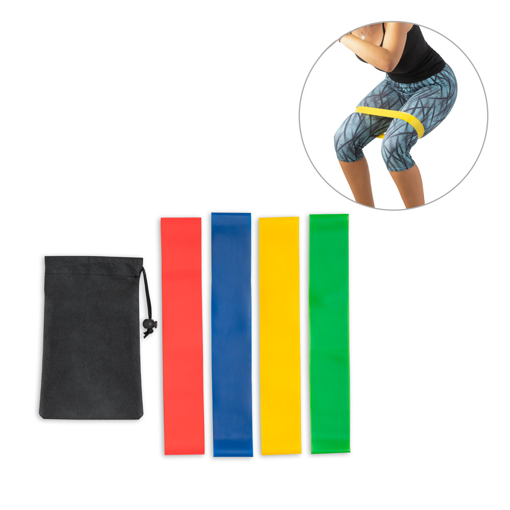 BURPEE. Conjunto de 4 bandas elásticas de ginástica com bolsa de non-woven — foto 1 de 2