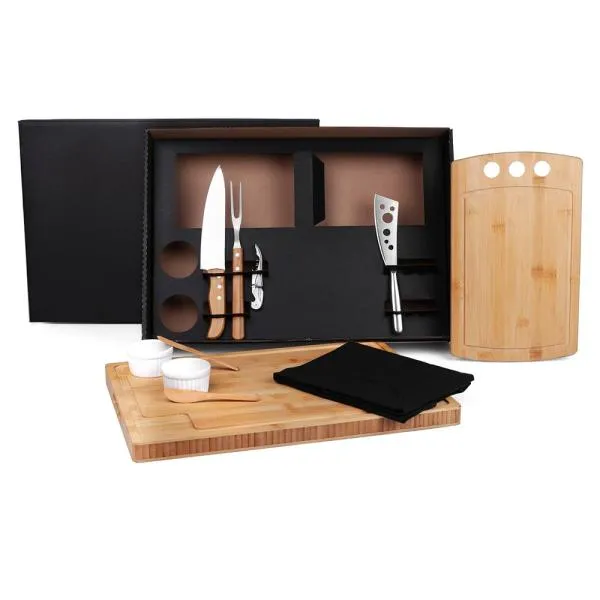 KIT PARA CHURRASCO E PETISCO COM 2 TÁBUAS - 11 PÇS — foto 1 de 1