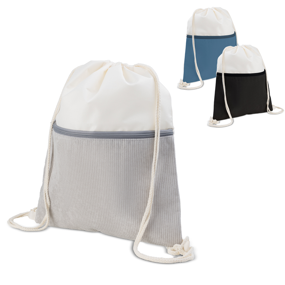 Sacola/Mochila em poliéster e veludo (41x34,4cm) — foto 1 de 7