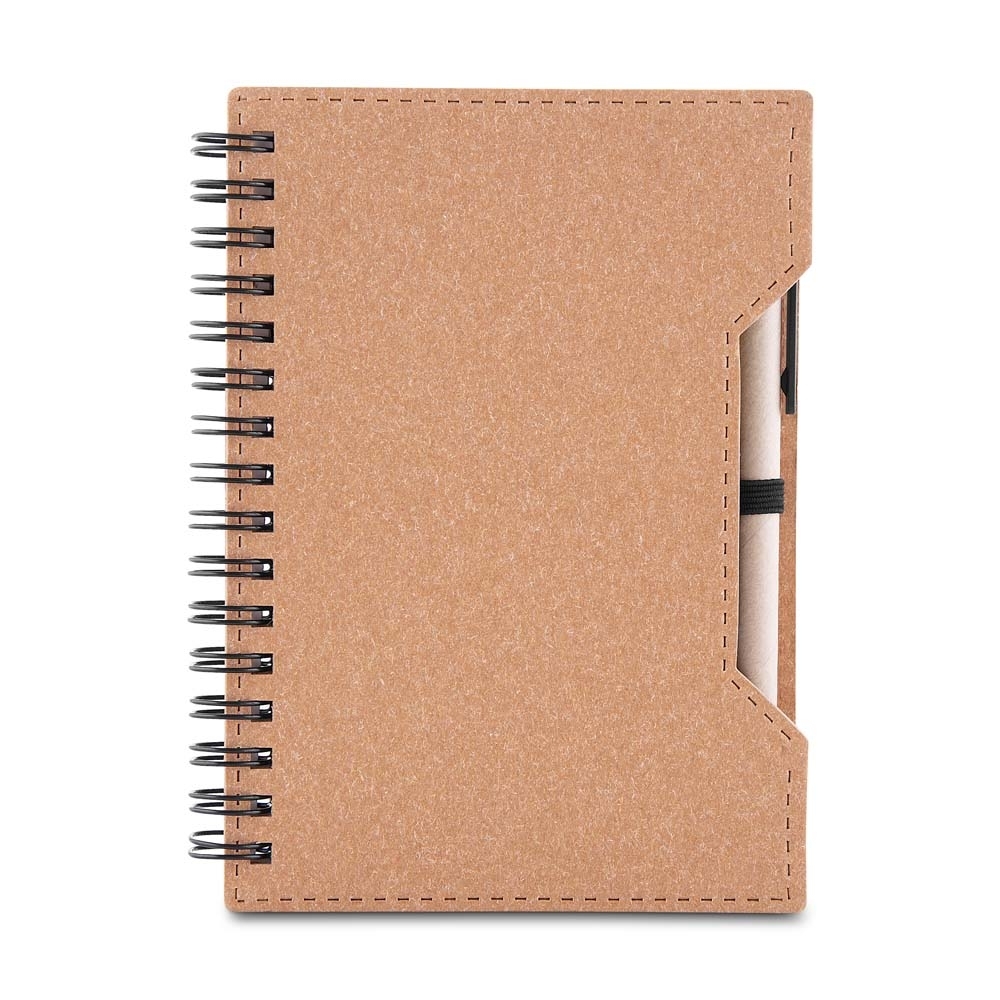 CADERNO DE PAPELÃO COM CANETA — foto 1 de 2