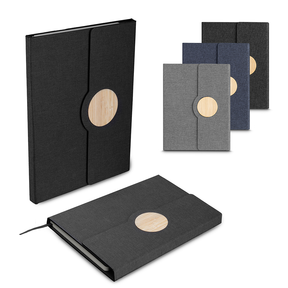 Caderno A5 Capa em RPET e Detalhe em Bambu — foto 1 de 10