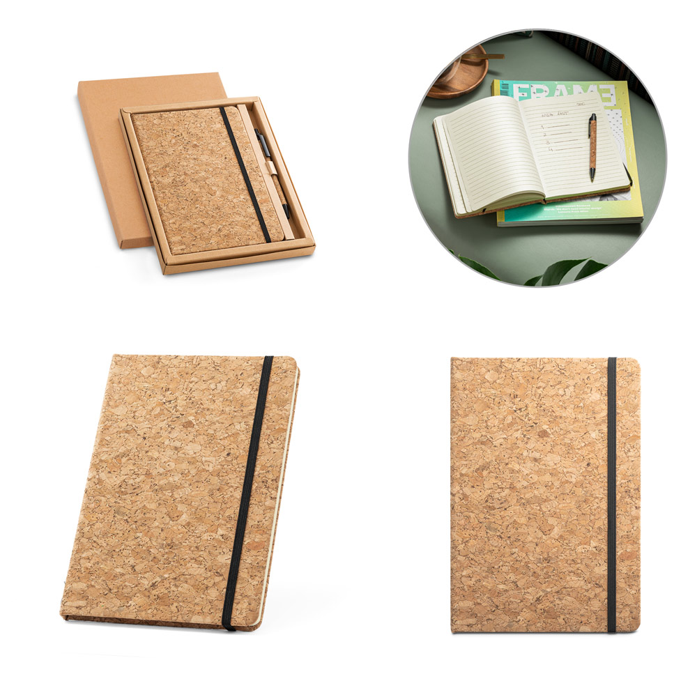 FREUD II. Conjunto de caderno A5 e caneta esferográfica em cortiça — foto 1 de 2