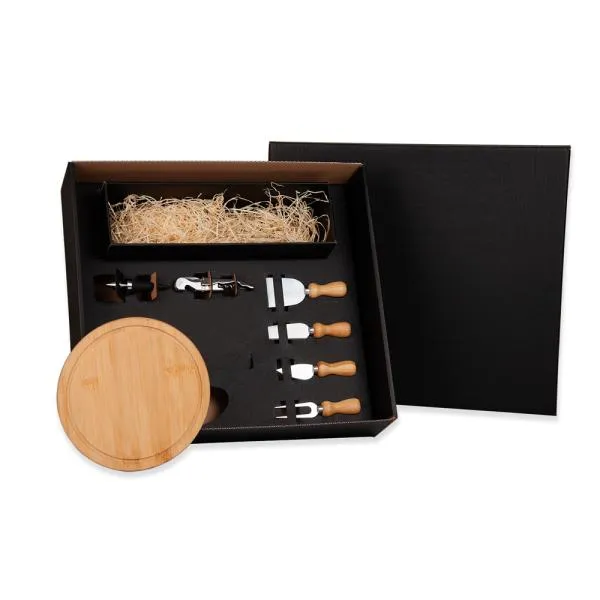 KIT QUEIJO E VINHO - 7 PÇS - NÃO ACOMPANHA GARRAFA — foto 1 de 4