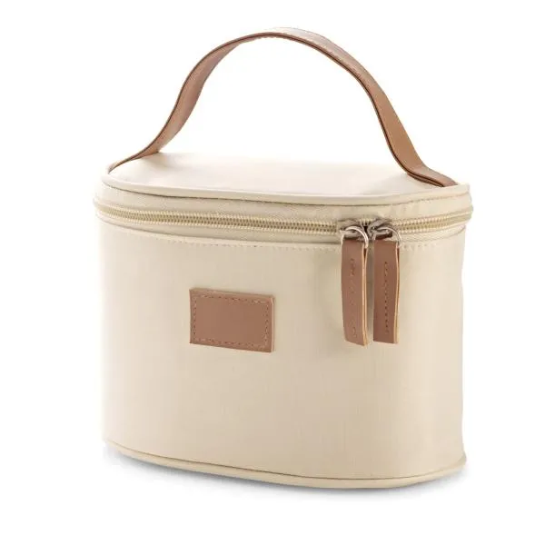 BOLSA P/ COSMETICOS EM MICROFIBRA - BEGE - 18X12X10 CM — foto 1 de 1