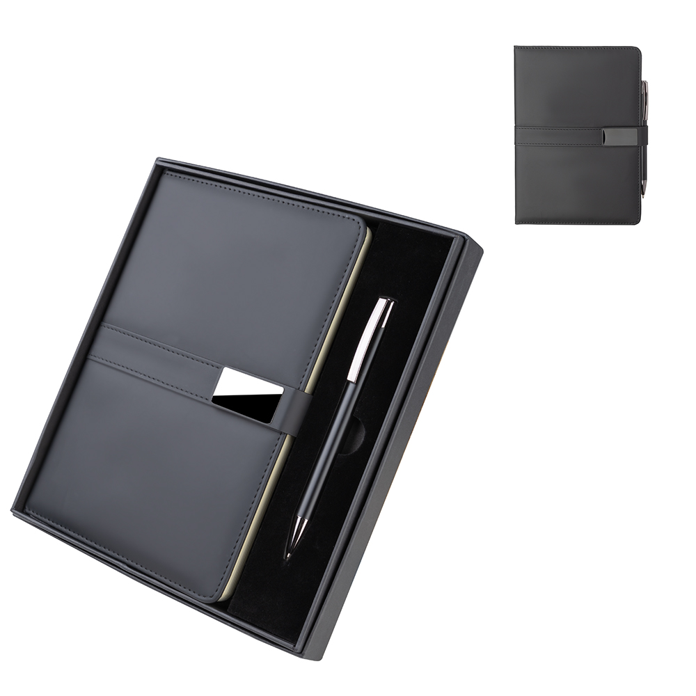 Kit Escritório caderno A5, capa PU e Caneta Metal — foto 1 de 7