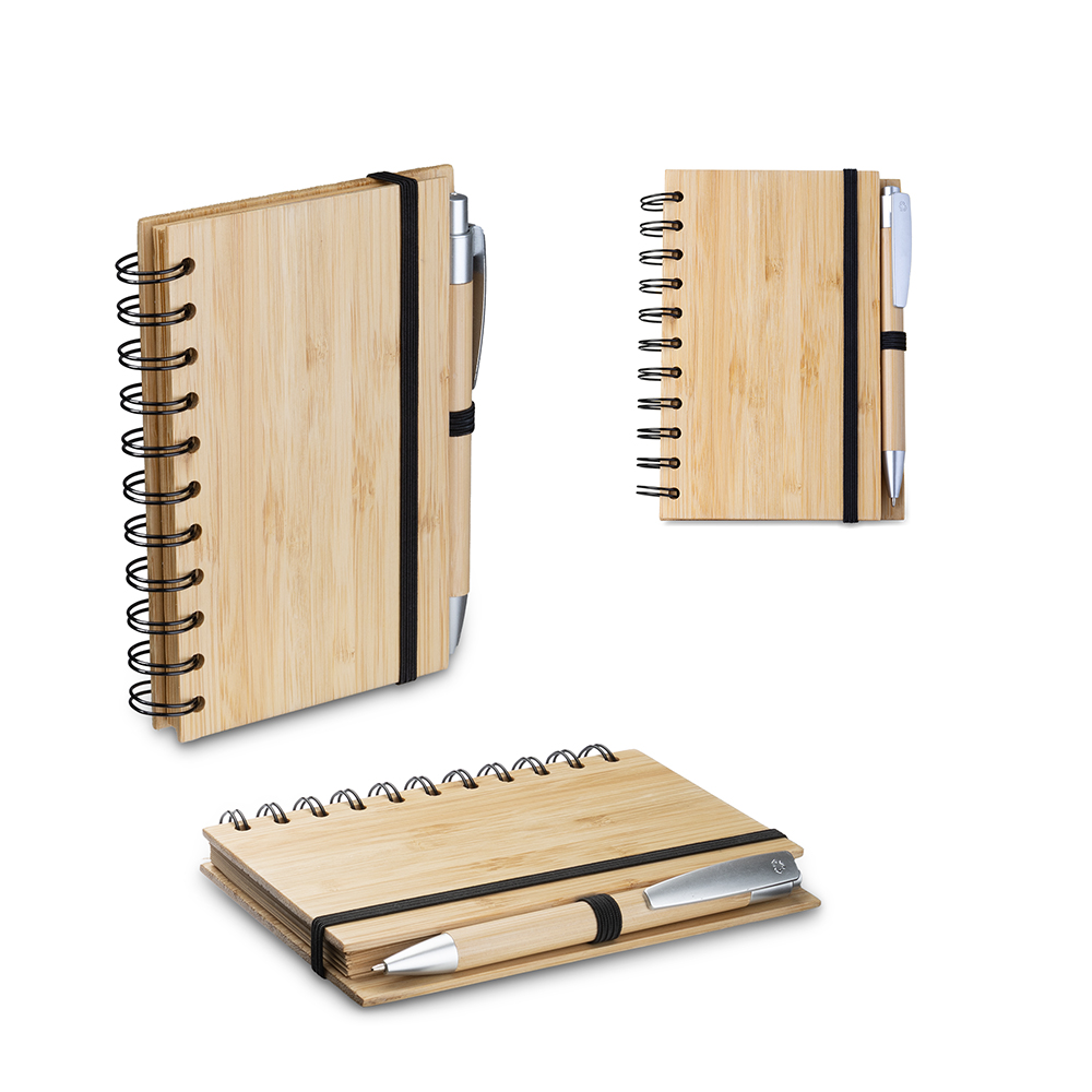 Caderno A6 Capa em Bambu com caneta (14x09cm) — foto 1 de 7