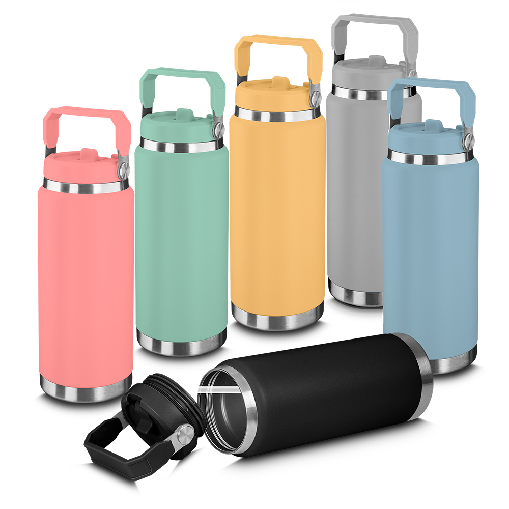 Garrafa térmica em aço inox com parede dupla isolada a vácuo - 900ml — foto 1 de 8