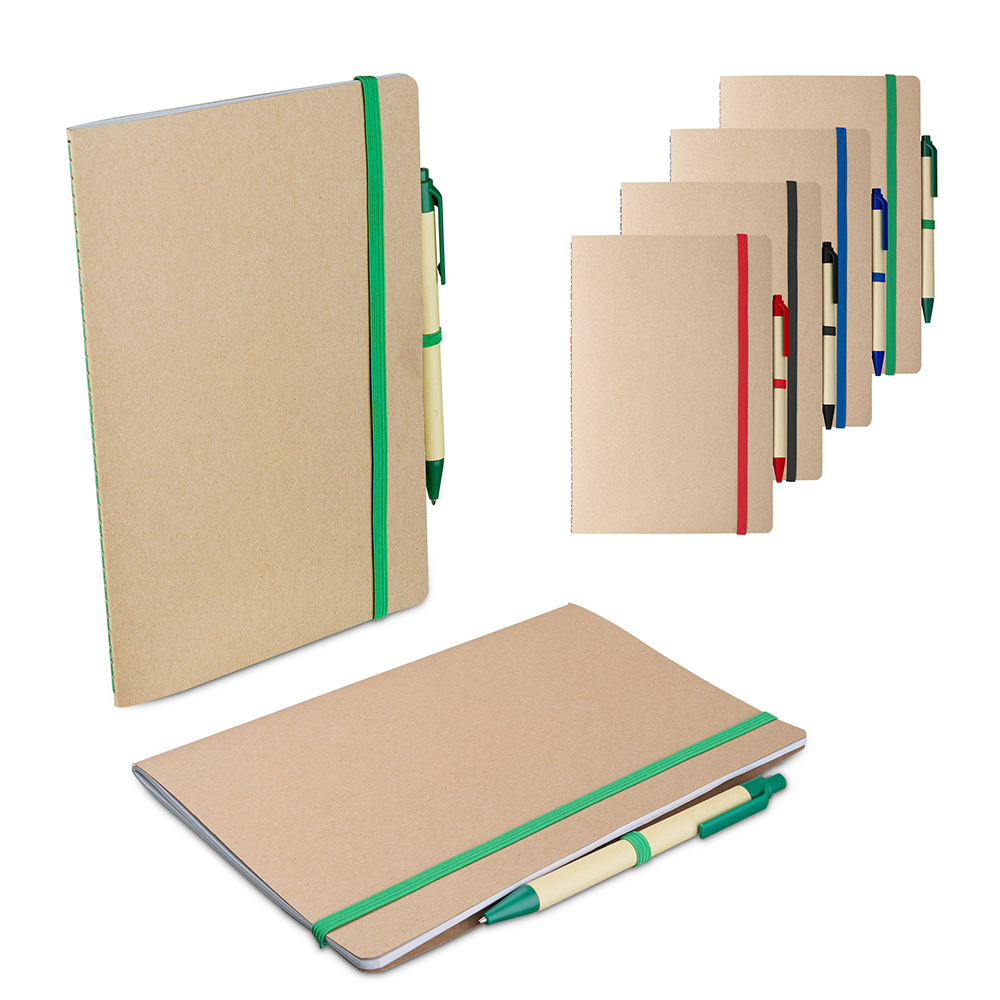 Caderno A5 capa em papel Kraft com caneta — foto 1 de 10