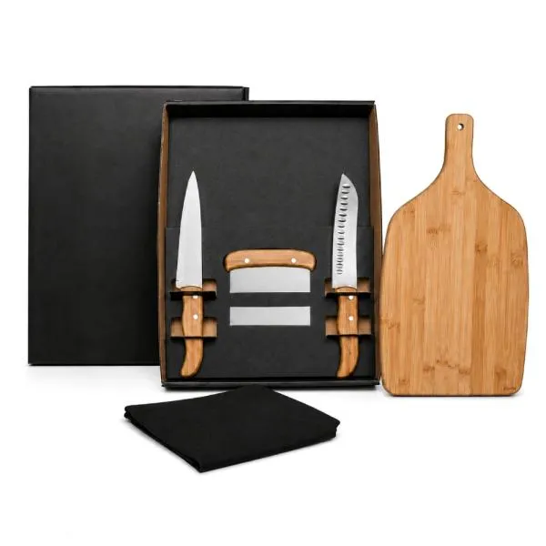 KIT PARA COZINHA EM BAMBU / INOX COM ESPÁTULA MULTIUSO - 4 PÇS — foto 1 de 1