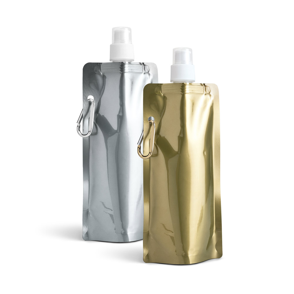 GILDED. Squeeze dobrável em PE com bico de sistema "push-pull" e acabamento metalizado (460 mL) — foto 1 de 3