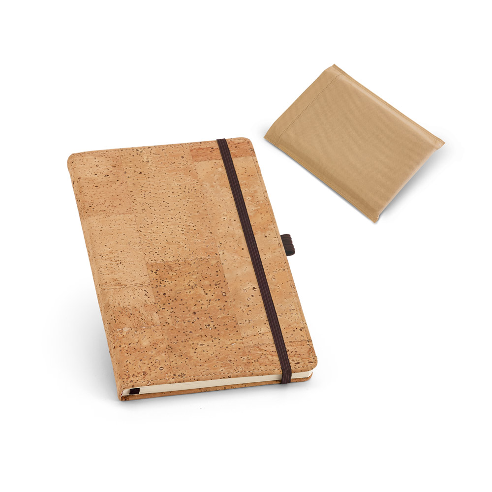PORTEL A6. Caderno A6 de capa dura em cortiça, com páginas lisas — foto 1 de 2