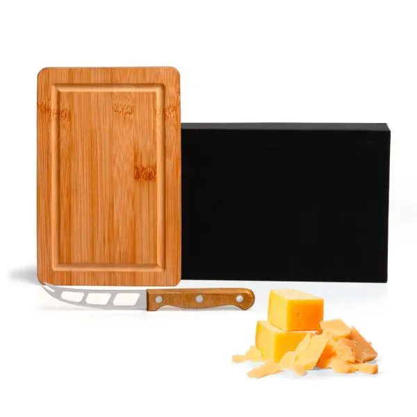 CONJUNTO PARA QUEIJO EM BAMBU/MADEIRA/INOX - 2 PÇS — foto 1 de 4