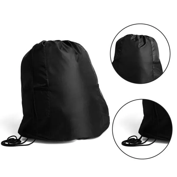 MOCHILA SACOLA PRETA EM NYLON - 20L — foto 1 de 3