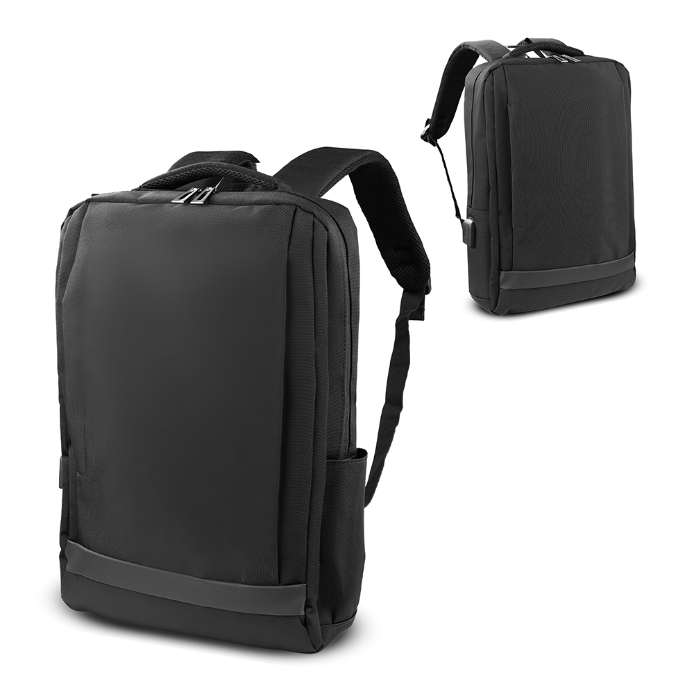 Mochila para notebook em tecido poliéster 600d com detalhe em pvc — foto 1 de 5