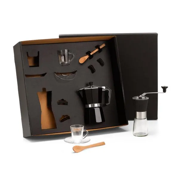 KIT PARA CAFÉ COM CAFETEIRA ITALIANA E MOEDOR - 6 PÇS — foto 1 de 4